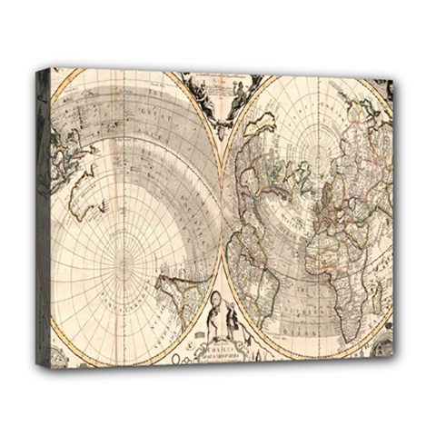 Mapa Mundi - 1774 Deluxe Canvas 20  X 16  (stretched) by ConteMonfrey