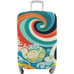 Wave Waves Ocean Sea Abstract Whimsical Luggage Cover (large) by Jancukart