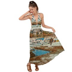 Alone On Gardasee, Italy  Backless Maxi Beach Dress by ConteMonfrey