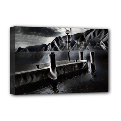 Smokey Pier Deluxe Canvas 18  X 12  (stretched) by ConteMonfrey