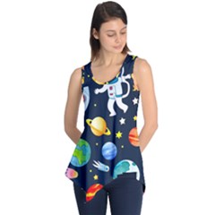 Space Galaxy Seamless Background Sleeveless Tunic by Jancukart