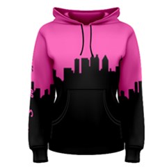 Women s Neon Pink & Black Skyline Pullover Hoodie by OfficiallySexy