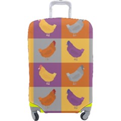 Chickens Pixel Pattern - Version 1a Luggage Cover (large) by wagnerps