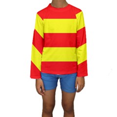 Aust Agder Flag Kids  Long Sleeve Swimwear by tony4urban