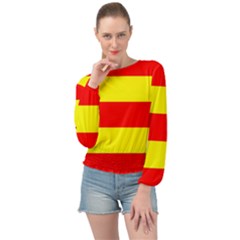 Aust Agder Flag Banded Bottom Chiffon Top by tony4urban