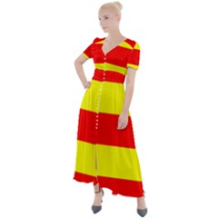 Aust Agder Flag Button Up Short Sleeve Maxi Dress by tony4urban