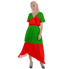 Avar People Cross Front Sharkbite Hem Maxi Dress by tony4urban