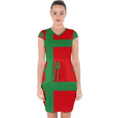 Bornholm Denmark Flag Capsleeve Drawstring Dress  by tony4urban