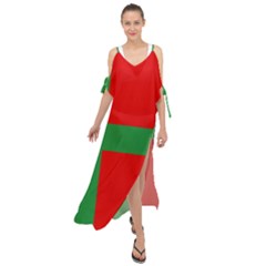 Bornholm Denmark Flag Maxi Chiffon Cover Up Dress by tony4urban