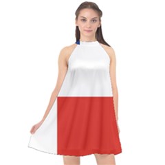 Banskobystricky Flag Halter Neckline Chiffon Dress  by tony4urban