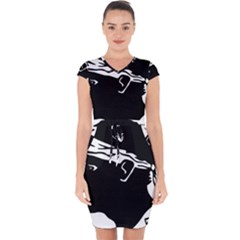 Corsica Flag Capsleeve Drawstring Dress  by tony4urban