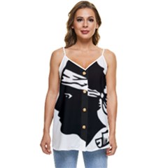 Corsica Flag Casual Spaghetti Strap Chiffon Top by tony4urban