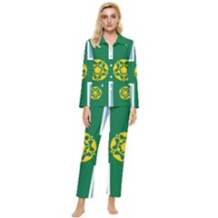 Derbyshire Flag Womens  Long Sleeve Velvet Pocket Pajamas Set by tony4urban