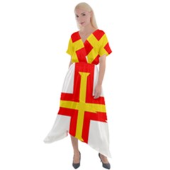 Guernsey Cross Front Sharkbite Hem Maxi Dress by tony4urban