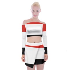 Kujawsko-pomorskie Flag Off Shoulder Top With Mini Skirt Set by tony4urban