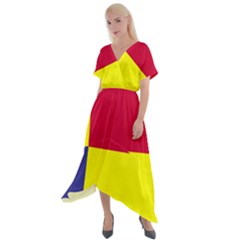 Kosicky Flag Cross Front Sharkbite Hem Maxi Dress by tony4urban