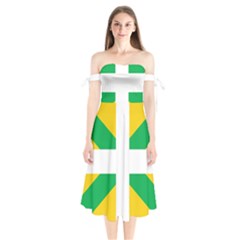 Halaka Flag Shoulder Tie Bardot Midi Dress by tony4urban