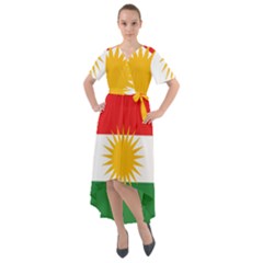 Kurdistan Flag Front Wrap High Low Dress by tony4urban