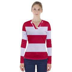 Eindhoven Flag V-neck Long Sleeve Top by tony4urban