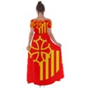 Languedoc Roussillon Flag Off Shoulder Open Front Chiffon Dress View2