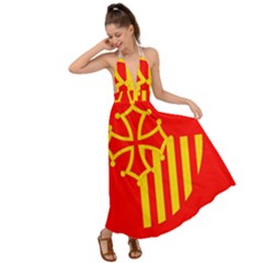 Languedoc Roussillon Flag Backless Maxi Beach Dress by tony4urban