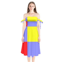 Nitriansky Flag Shoulder Tie Bardot Midi Dress by tony4urban