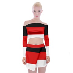 Berlin Old Flag Off Shoulder Top With Mini Skirt Set by tony4urban