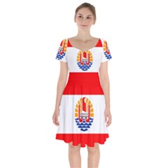 French Polynesia Short Sleeve Bardot Dress by tony4urban