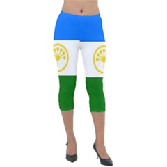 Bashkortostan Flag Lightweight Velour Capri Leggings  by tony4urban