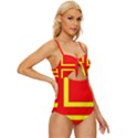 Normandy Flag Knot Front One-Piece Swimsuit View3