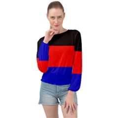 East Frisia Flag Banded Bottom Chiffon Top by tony4urban