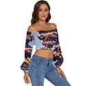 Berwyn Car Kebob Long Sleeve Crinkled Weave Crop Top View3