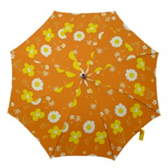 Daisy Flowers Yellow White Orange  Hook Handle Umbrellas (medium) by Mazipoodles