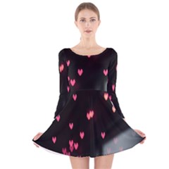 Love Valentine s Day Long Sleeve Velvet Skater Dress by artworkshop