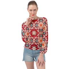 Geometric Pattern Seamless Abstract Banded Bottom Chiffon Top by danenraven