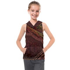 Fractal Pattern Geometric Pattern Kids  Sleeveless Hoodie by danenraven