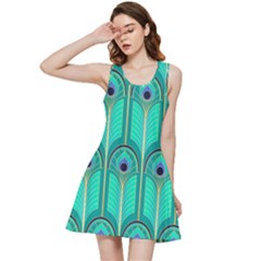 Gradient Art Deco Pattern Design Inside Out Racerback Dress by artworkshop