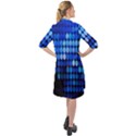 Pattern Blue Logo Long Sleeve Mini Shirt Dress View2