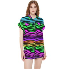 Colorful Zebra Chiffon Lounge Set by Angelandspot