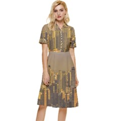 Buenos Aires City Aerial View002 Button Top Knee Length Dress by dflcprintsclothing