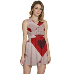 Valentine Day Heart Love Logo Sleeveless High Waist Mini Dress by artworkshop