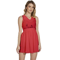 Valentine Day Logo Heart Ribbon Sleeveless High Waist Mini Dress by artworkshop