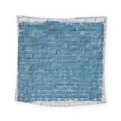 White And Blue Brick Wall Square Tapestry (small) by artworkshop