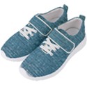 White And Blue Brick Wall Men s Velcro Strap Shoes View2