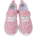 Texture With White Flowers Women s Velcro Strap Shoes View1