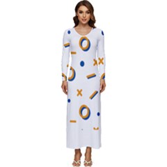 Abstract Dots And Line Pattern T- Shirt Abstract Dots And Line Pattern T- Shirt Long Sleeve Velour Longline Maxi Dress by maxcute