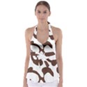 Abstract Pattern Beige Swirl T- Shirt Abstract Pattern Beige Swirl T- Shirt Babydoll Tankini Top View1