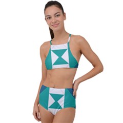 Abstract Pattern T- Shirt Hourglass Pattern High Waist Tankini Set by maxcute