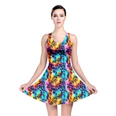Rainbow Leopard 2 Reversible Skater Dress by DinkovaArt
