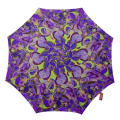 Purple Leaves Hook Handle Umbrellas (small) by DinkovaArt